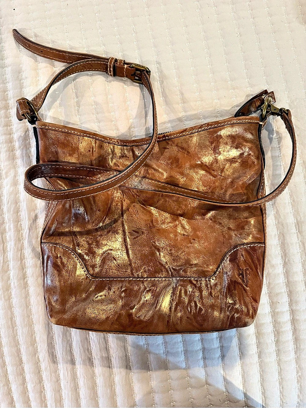 Frye Melissa Hobo Leather Shoulder Bag in Brown